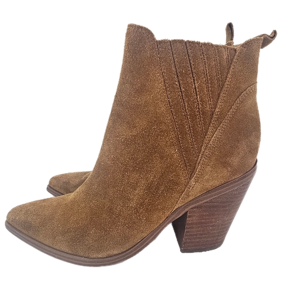 Marc Fisher LTD Alva Pointy Toe Bootie Cognac Size 9 Womans - Picture 1 of 10